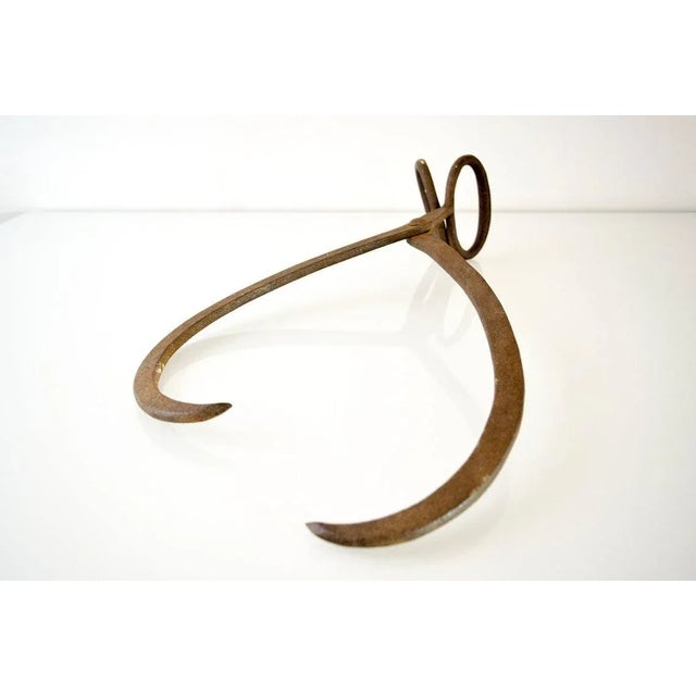 Antique Vintage Industrial Hand-Forged Cast Iron Ice Block Tongs For Sale In Detroit - Image 6 of 9