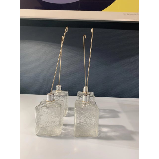 1960s Ice Glass Ceiling Lamp in the Style of Venini from Kalmar For Sale - Image 5 of 10