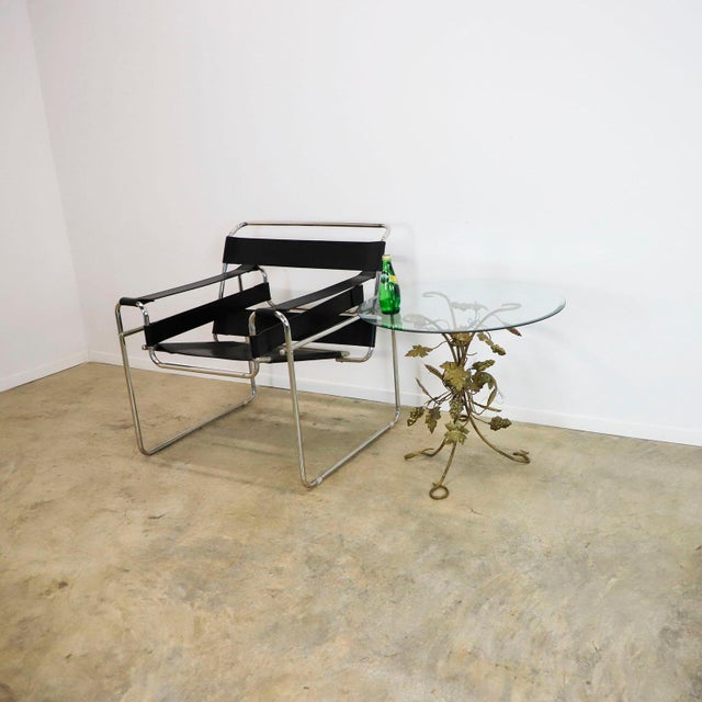 1960s Sculptural Brass Leaves and Grapes Side Table For Sale - Image 4 of 4