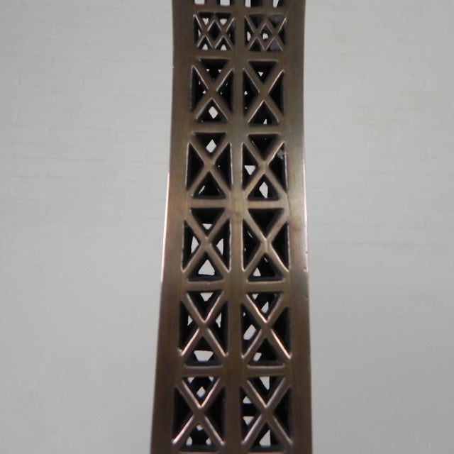 Metal Large High Bronze Eiffel Tower with Lighting, 1970s For Sale - Image 7 of 18