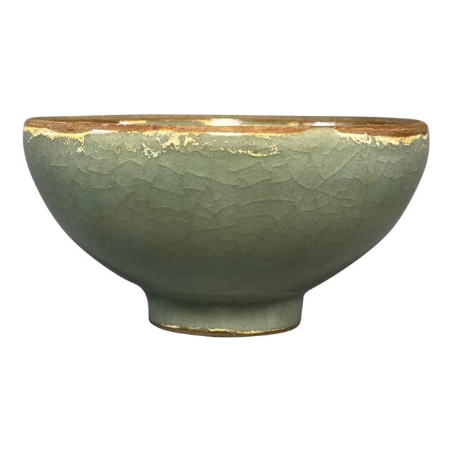 Antique Chinese Celadon Crackle‑Glaze Bowl, Collectible For Sale