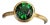 11k Yellow Gold 1.57 Carat Tsavorite Garnet Floating Bezel Set Solitaire Ring, Size 6.5 For Sale