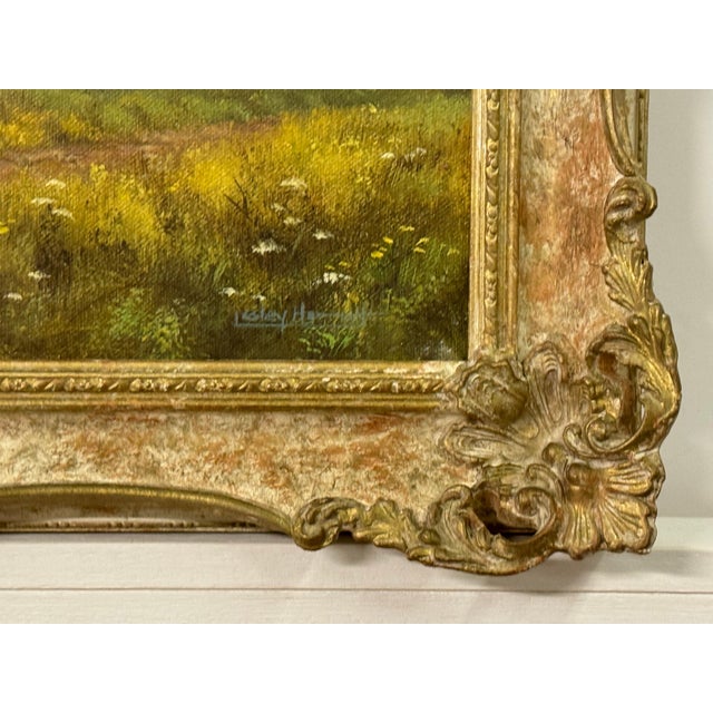 Lush Green English Countryside with Cottage & River by British Landscape Artist 1980 Circa For Sale - Image 17 of 18