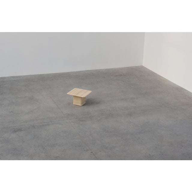 Mid-Century Square Travertine Coffee or Side Table, Italy, 1960s For Sale - Image 6 of 11