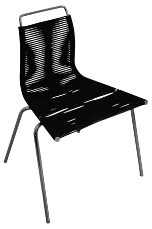 Pk-2 Chair in Black Flagline by Poul Kjærholm