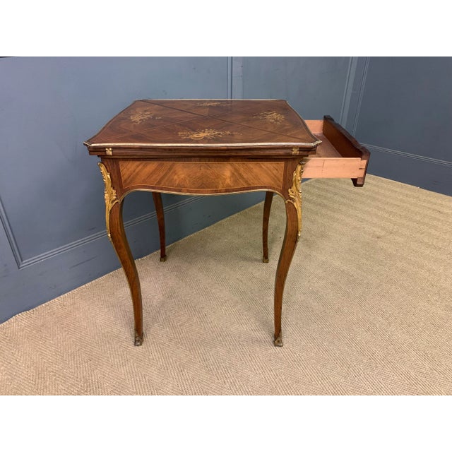 Inlaid Rosewood Envelope Card Table by Maple & Co., 1890 For Sale - Image 15 of 18