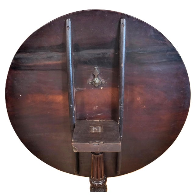 19th C American Mahogany Chippendale Round Tripod Tilt-Top Tea Table For Sale - Image 10 of 18