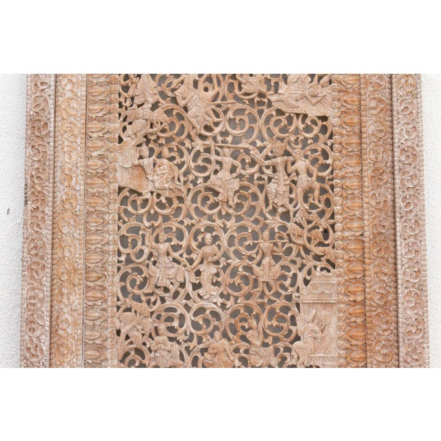 Mandalay Screen Antique Double Sided Pierced Carving Panel For Sale - Image 4 of 14