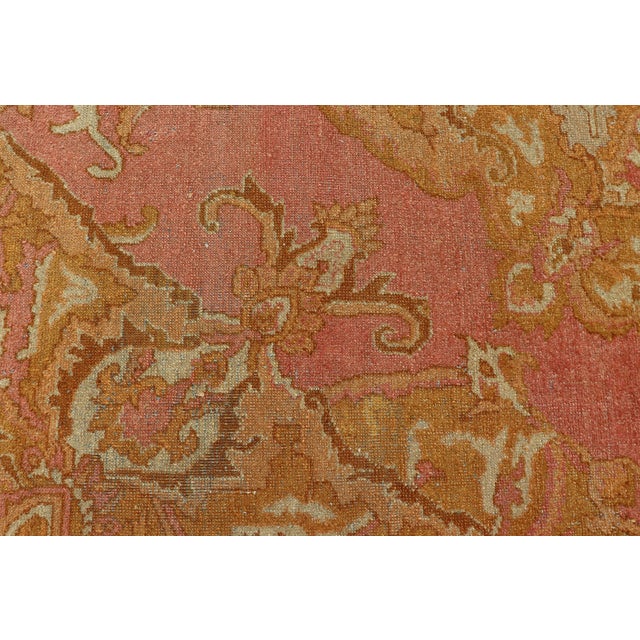 Antique Indian Amritsar Rug in Acidic Yellow, Pink and Ivory With Medallion For Sale - Image 9 of 14