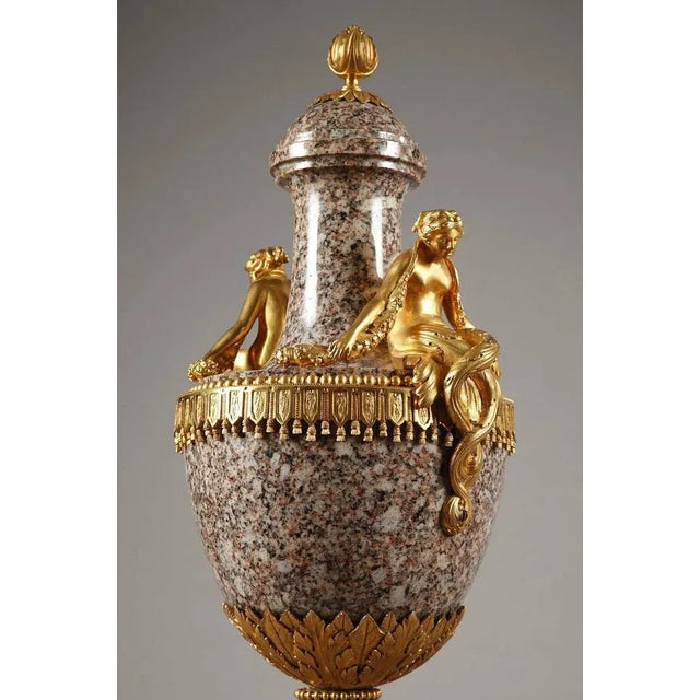 Mid-19th Century Vases in Ural Granite and Gilt Bronze, Set of 2 For Sale - Image 4 of 8