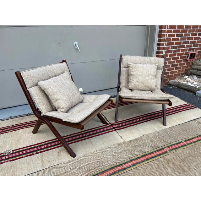 1970s A Vintage Pair of Scandinavian Modern “Uno” Folding Lounge Chairs Attributed to Per Leiv Øie for Ekornes For Sale - Image 10 of 12
