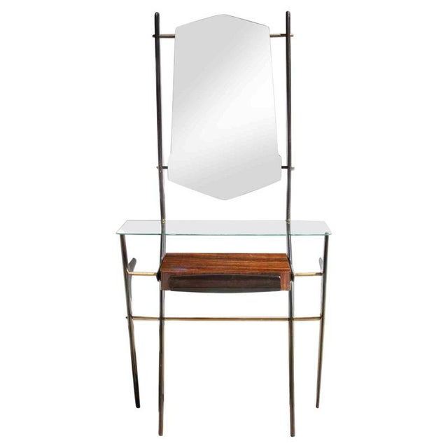 Vintage Wood and Glass Console Table by Vittorio Dassi, Italy For Sale - Image 12 of 12