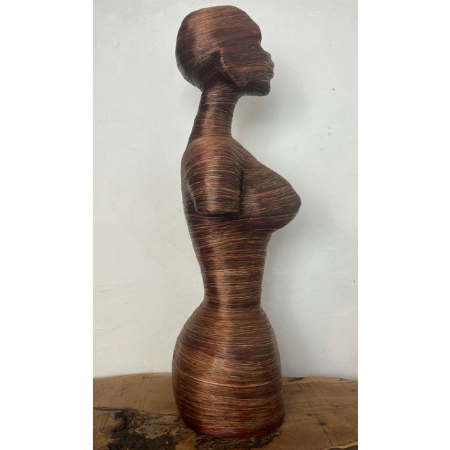 Lara Brown, Large Abstract Lady Sculpture, Rattan Fibre For Sale - Image 4 of 18
