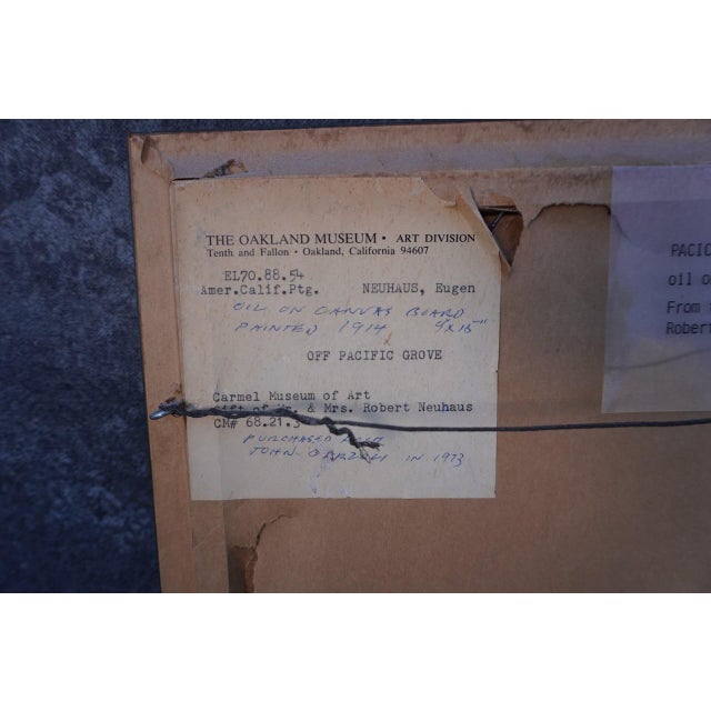 Pacific Grove Surf c.1914, by Eugen Neuhaus, Oil on Canvas, Framed For Sale In Los Angeles - Image 6 of 9