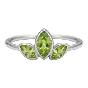 Natural Peridot Marquise Cut Ring | August Birthstone Handmade Ring Us 7