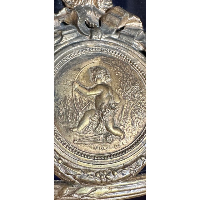 Blue Antique 19th Century Large Sevres Vase Globe Table Lamp, Ormolu Jules Prosper Legastelois Decorated With Gilt Bronze Cupids & Garlands For Sale - Image 8 of 13