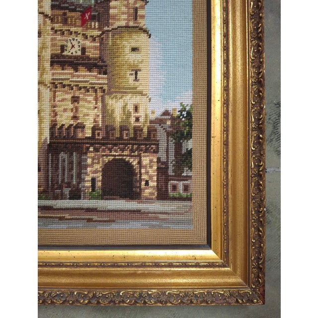 Textile Rosemary Pipkin Jackson (American 20th Century) Old Gate in Basel, Needlework Panel, Signed For Sale - Image 7 of 10