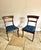 Quality pair of antique Regency mahogany chairs, having a quality pair of chairs with a curved top rail and centre splat...