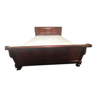 Last Week Ralph Lauren Crotch Mahogany Sleigh Bed King by Henredon For Sale