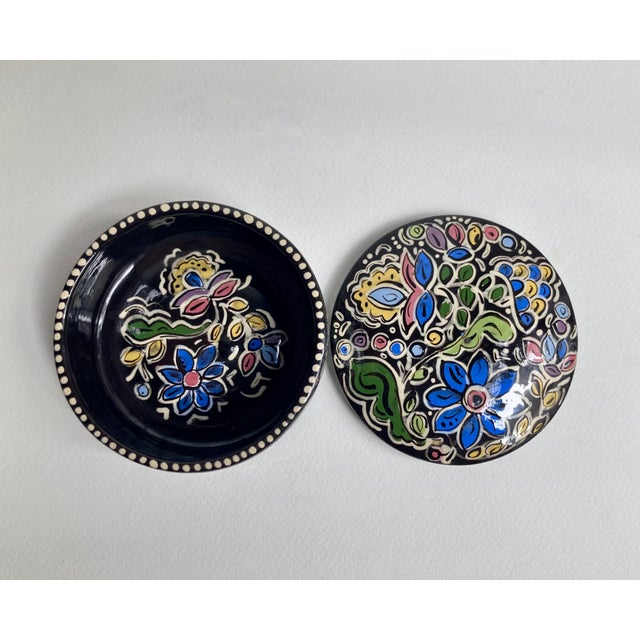 Sophia Hand Painted Lidded Ceramic Container, 1990 For Sale In New York - Image 6 of 13