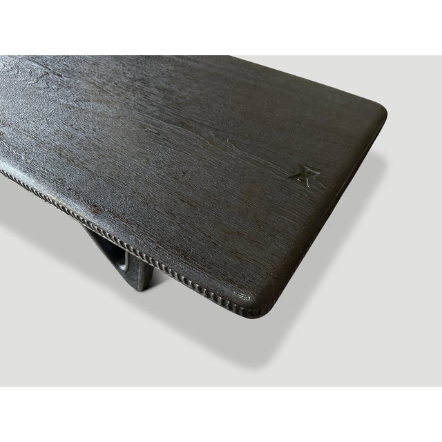 Andrianna Shamaris Impressive Hand Made Teak Wood Coffee Table For Sale - Image 9 of 18