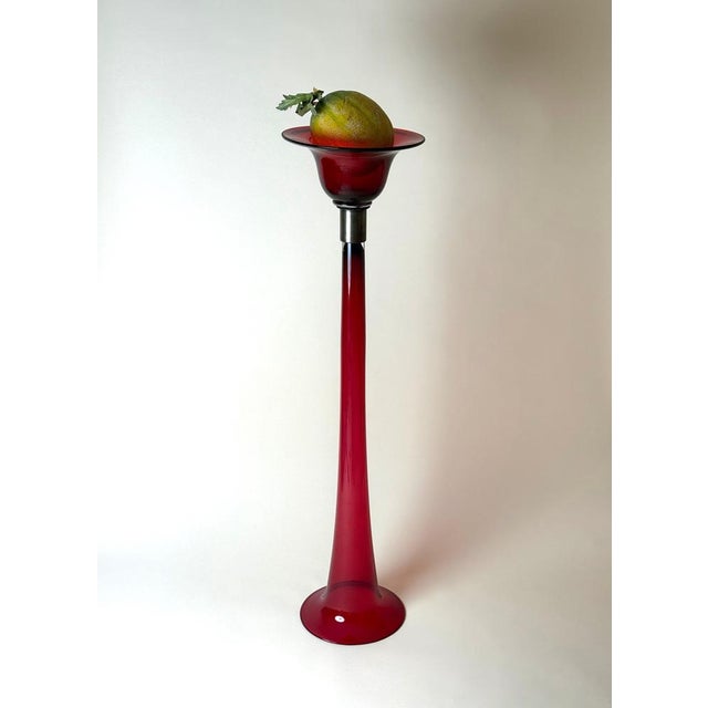 Art Glass Murano Ruby Red Floor Vase, Italy, 1960s For Sale - Image 3 of 18
