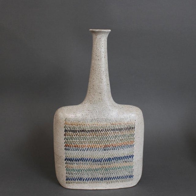 1990s Vintage Italian Ceramic Decorative Bottle by Bruno Gambone, 1990s For Sale - Image 5 of 18