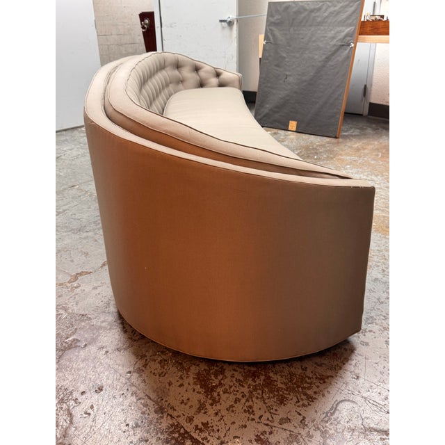 Bespoke Curved Tufted Tuxedo Sofa For Sale In San Francisco - Image 6 of 12
