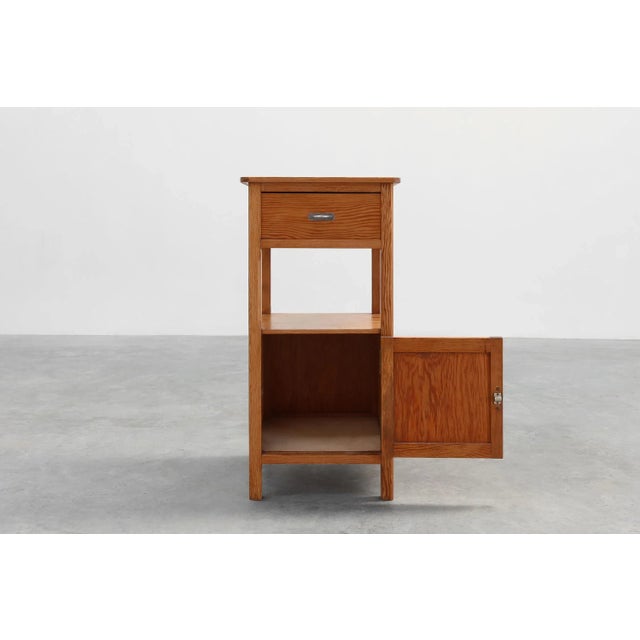 Vintage French Art Deco Nightstand in Pine, 1940s For Sale - Image 4 of 13