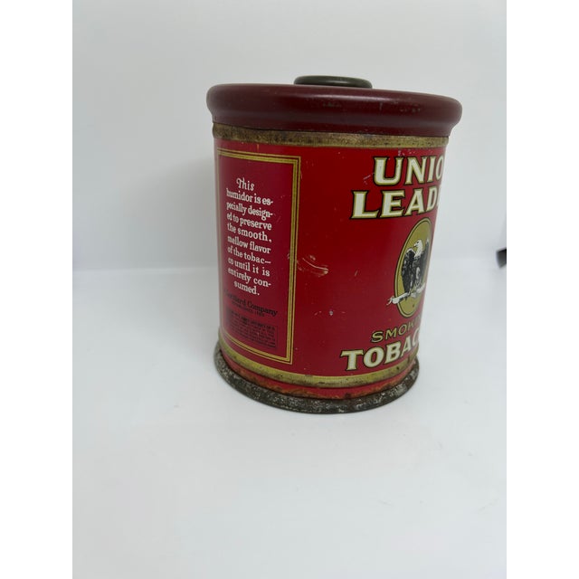 Red Antique Union Leader Tobacco Can For Sale - Image 8 of 9