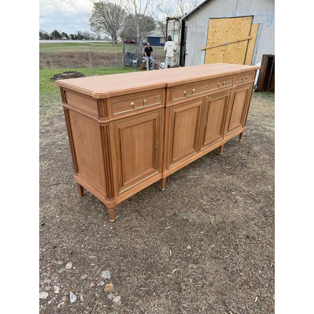 19th Century French Louis XVI Solid Mahogany Bleached Sideboard /Credenzas For Sale - Image 4 of 11