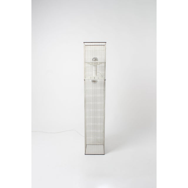 Vintage Metal Grid Floor Lamp by Estiluz, Spain, 1980s For Sale - Image 10 of 10