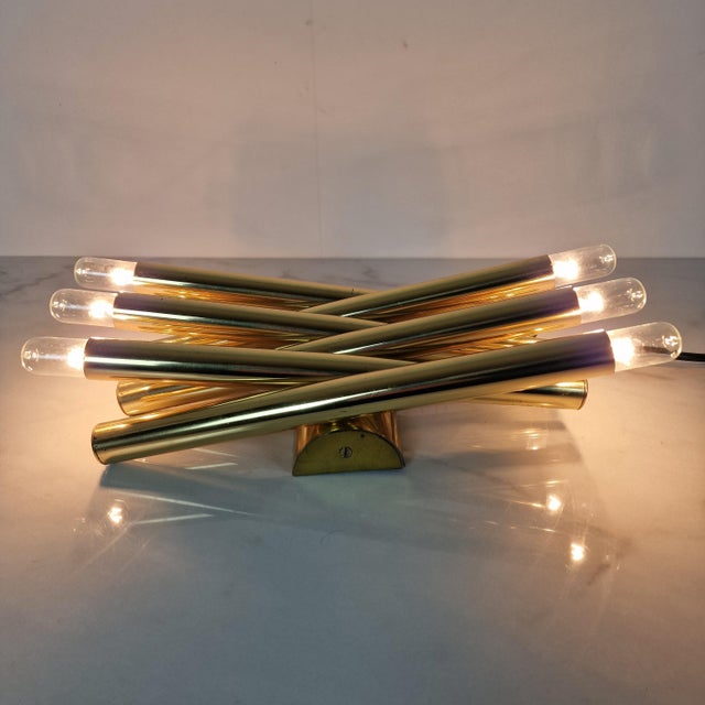 Italian Wall Lamp with Six Lights in the style of Gaetano Sciolari, 1970s For Sale - Image 9 of 13