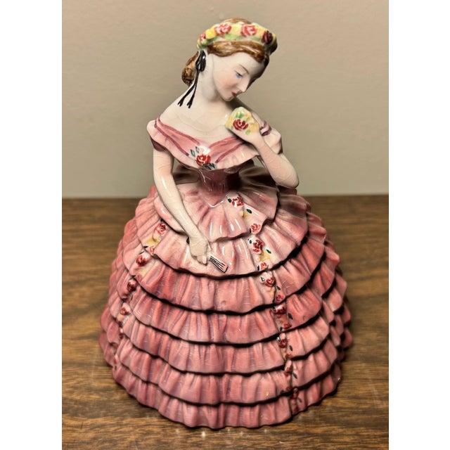 Up for sale is a Circa 1948 American Goldscheider Everlast Corp. Ceramic Quadrille Woman Figurine by P. Porcher! It...