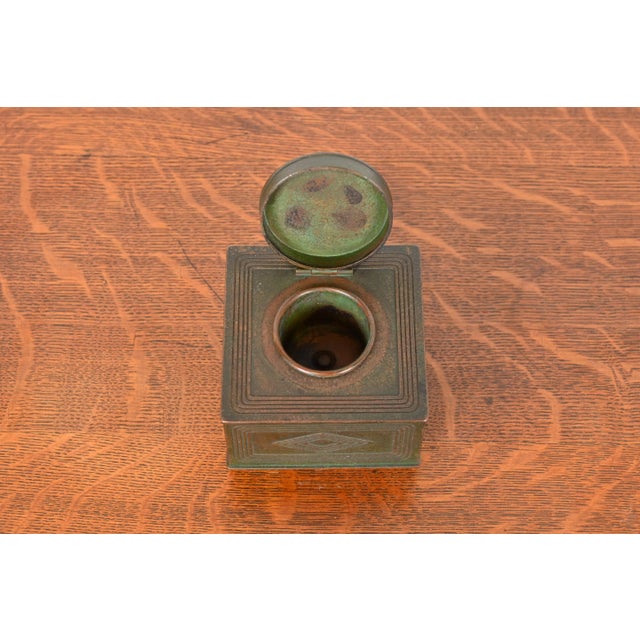 Metal Tiffany Studios New York Graduate Bronze Inkwell For Sale - Image 7 of 12