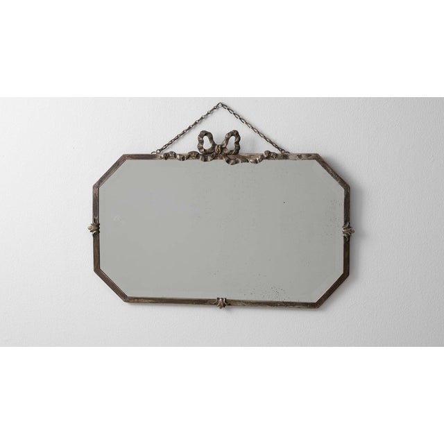 1930s Circa 1930 French Art Deco Wall Mirror With Hanging Chain France 1930s For Sale - Image 5 of 11