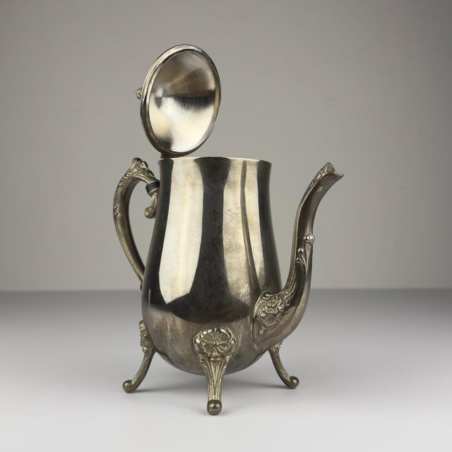 Vintage Metal Coffee Set, Italy, 1980s, Set of 3 For Sale - Image 3 of 18