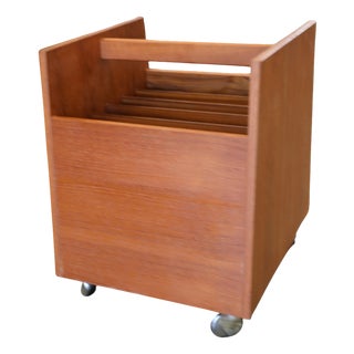 LP Stand or Magazine Rack in Teak by Rolf Hesland for Bruksbo, Norway, 1960s For Sale