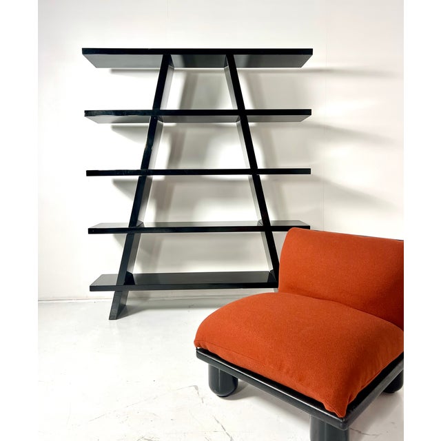 Black Lacquered Bookshelf, Italy, 1980s For Sale - Image 3 of 4
