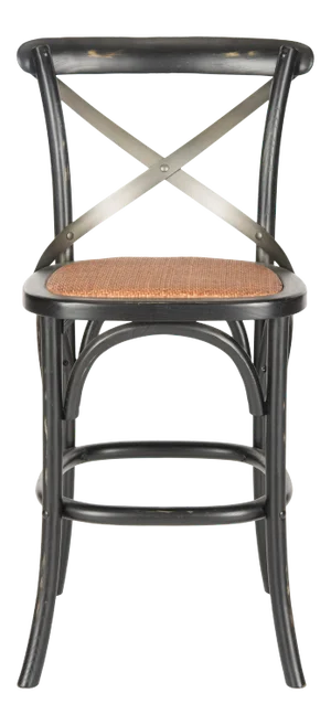 Gibson X Back Counter Stool in Distressed Hickory & Medium Brown