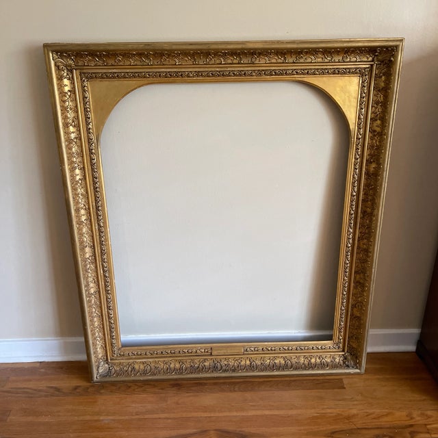 Large Antique Mid 19th Century Gold Gilt Frame For Sale - Image 9 of 11