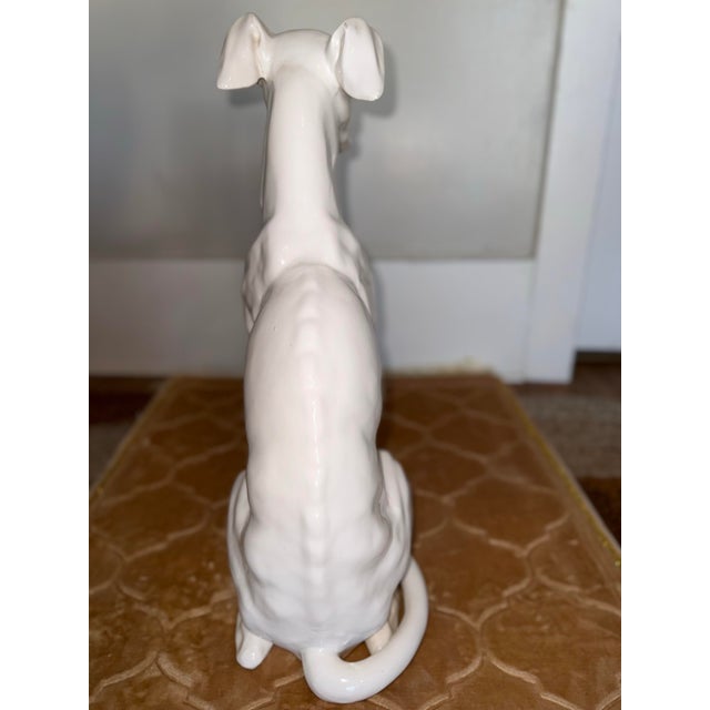 Vintage 20.5” Ceramic Hand Painted Italian Greyhound/Whippet Statue from Japan. Left ear has been repaired. Great for...