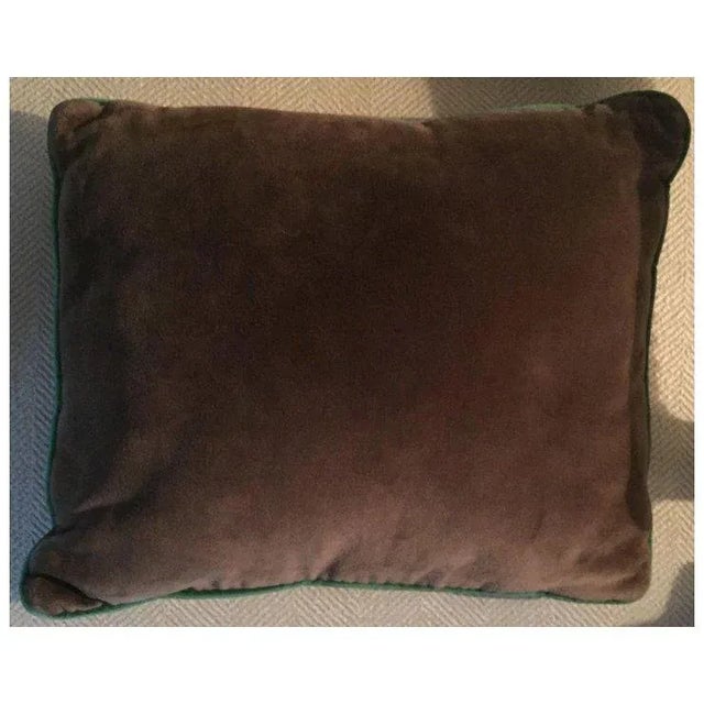 Brown Vintage Needlepoint Wool Pillow With Geometric Knot Design in Shades of Green and Brown For Sale - Image 8 of 10