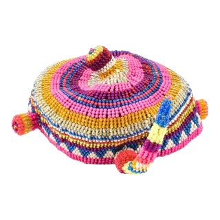 Early 20th Century Pende Beaded Chief's Hat For Sale