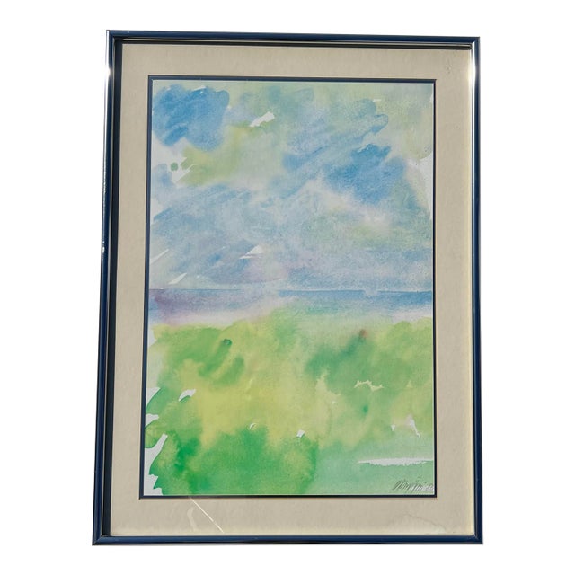 Vintage Ole Kortzau Abstract Watercolor on Paper For Sale