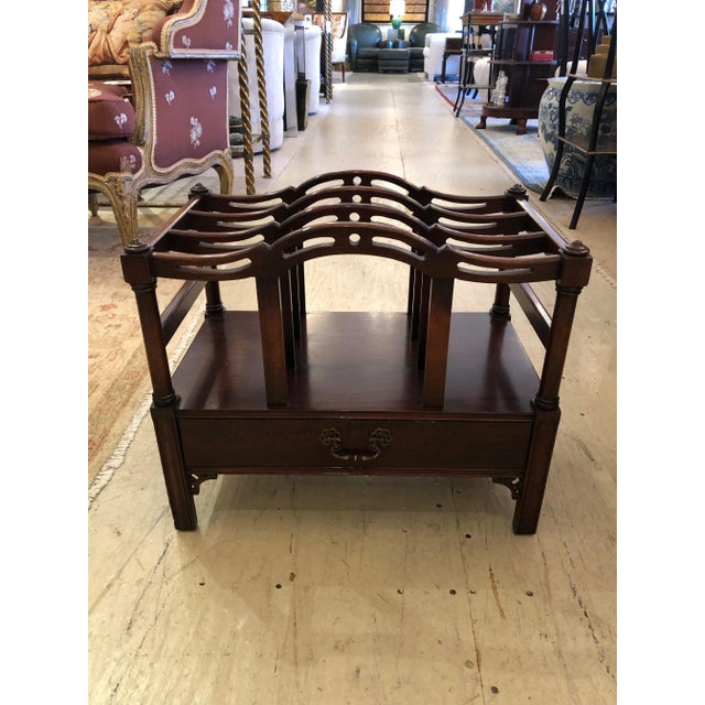 Mahogany Chippendale Style Magazine Rack, Handley Johnson Grand Rapids For Sale - Image 10 of 10