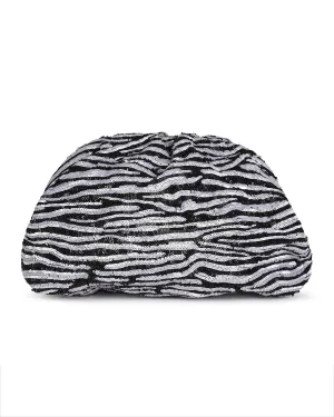 Rafe Zebra Sequin Aya Frame Clutch