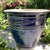 Mediterranean Style Large Pottery Studio Cobalt Blue Glazed Ceramic Planter W/Incised Tan Scroll For Sale - Image 12 of 12