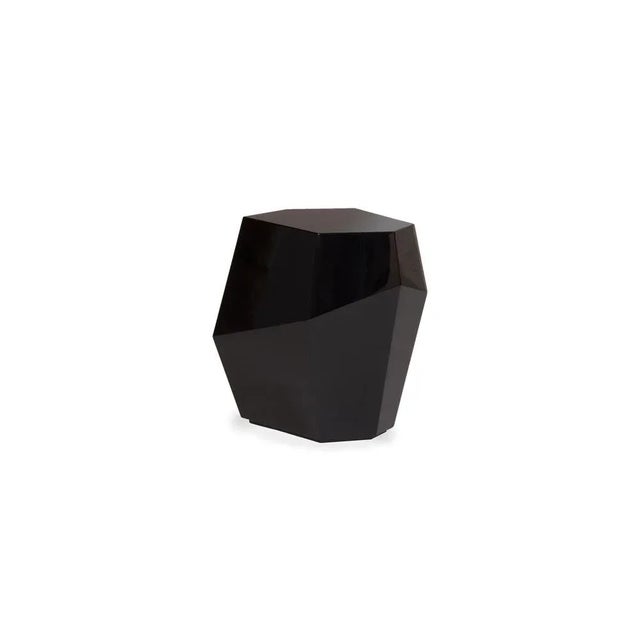 High Three Rocks Black Side Table by InsidherLand Dimensions: D 40 x W 51 x H 48 cm. Materials: Black lacquered. 7 kg....