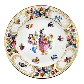 Salad Plate Empress Dresden Flowers by Schumann - Bavaria For Sale